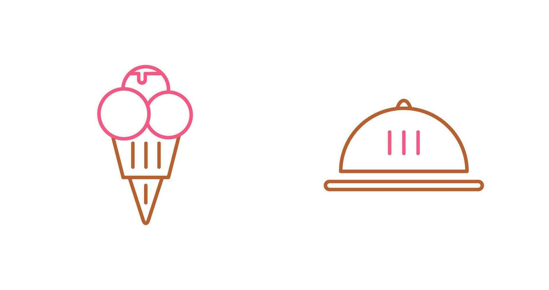 Ice cream and Dish Icon vector