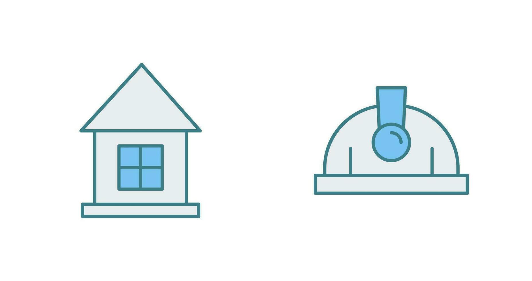 House and Helmet Icon vector