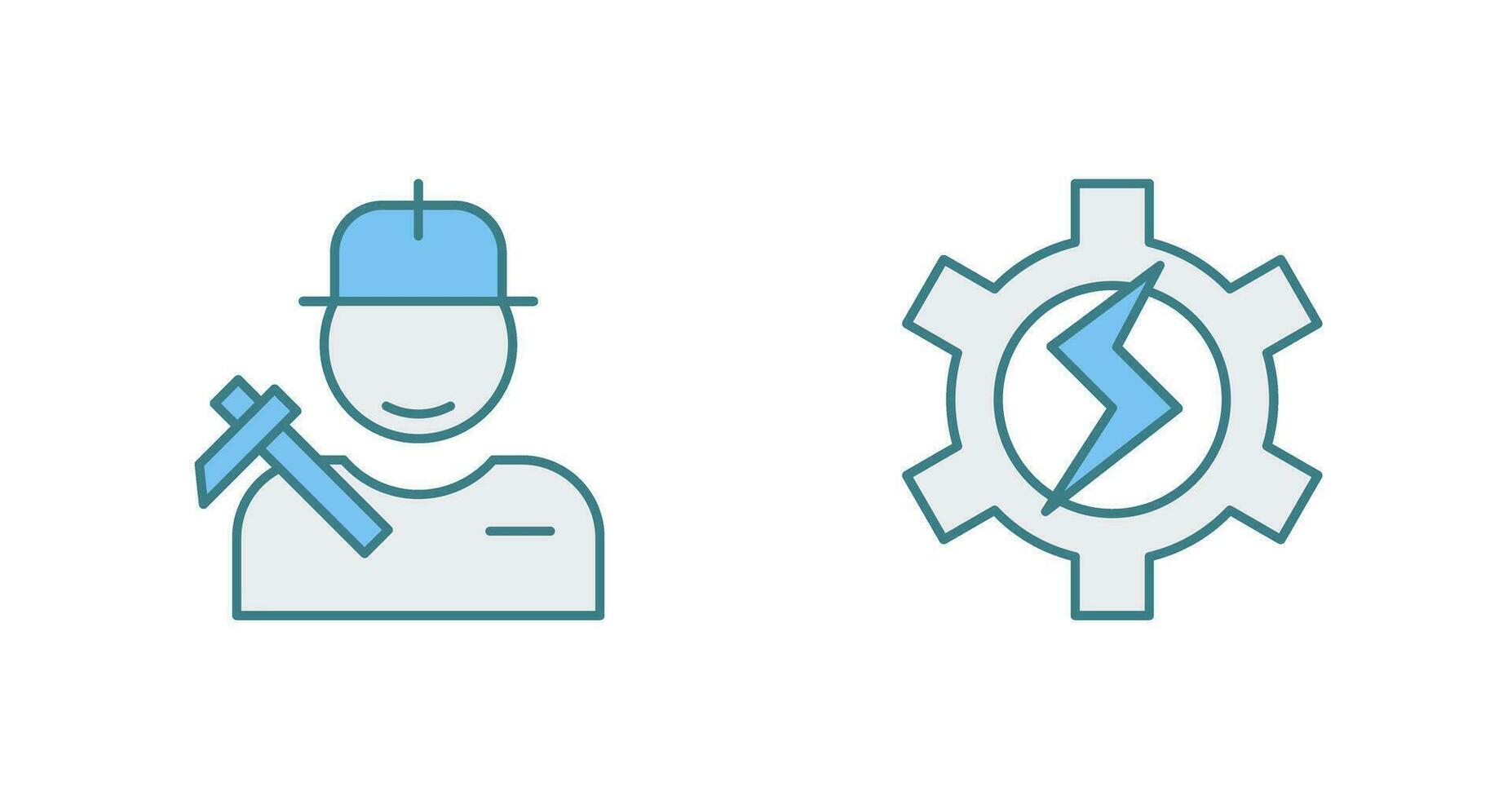 Worker and Setting Icon vector