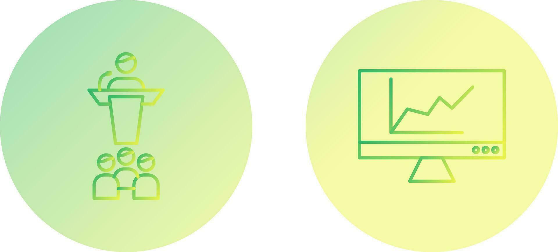 Online Graph and Seminar Icon vector