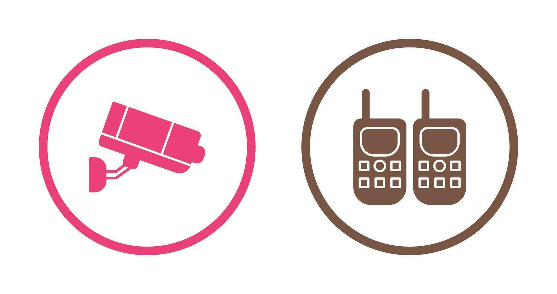 CCTV Camera and Walkie Talkie Icon vector