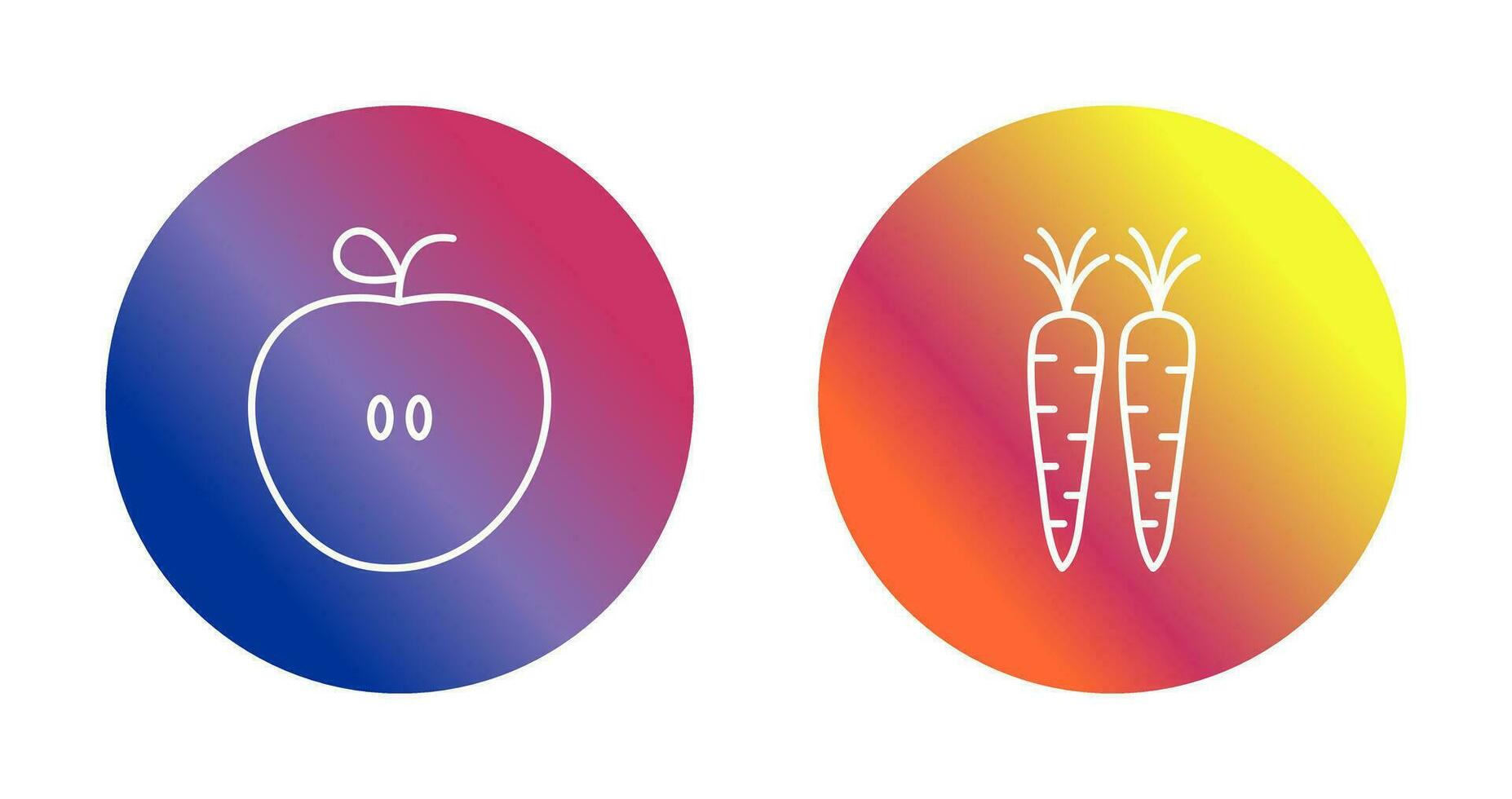 manzanas y zanahorias icono vector