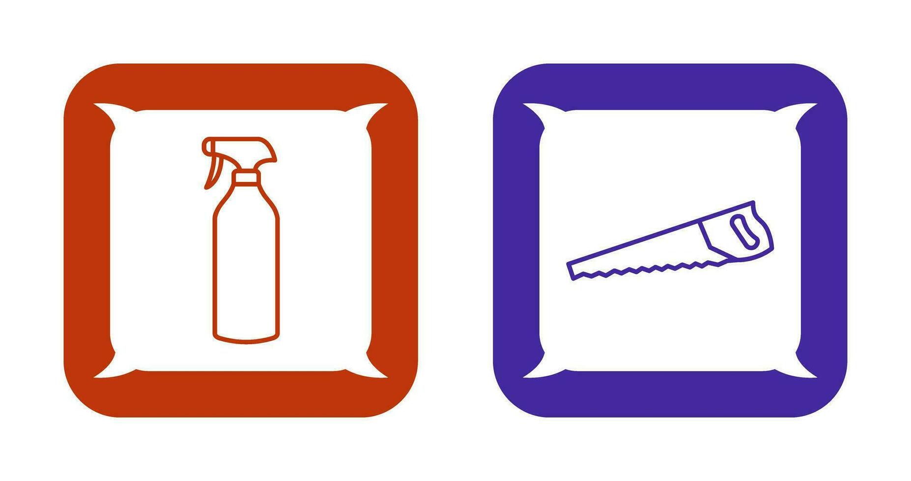 Spray bottle and Handsaw Icon vector