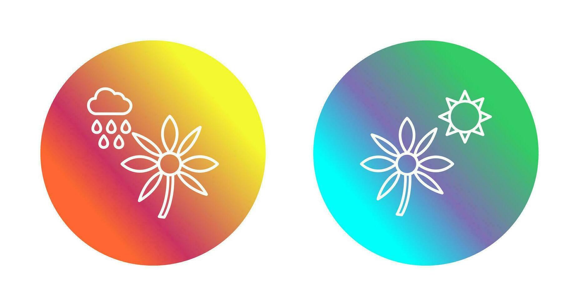 Flower with rain and Flower  Icon vector