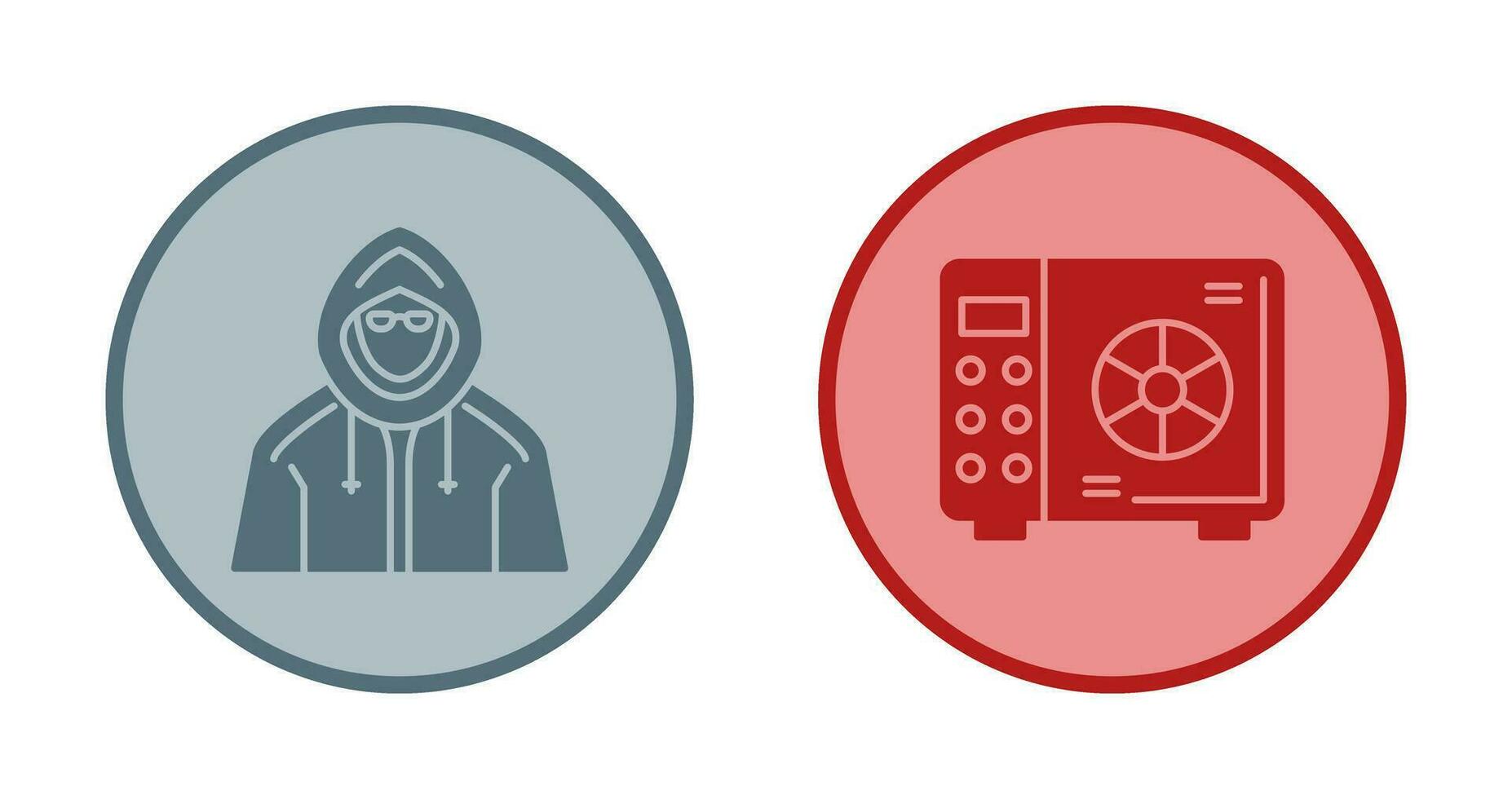 Safe Box and  Hacker Icon vector