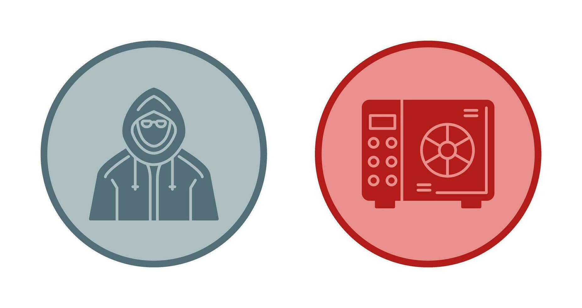 Safe Box and  Hacker Icon vector