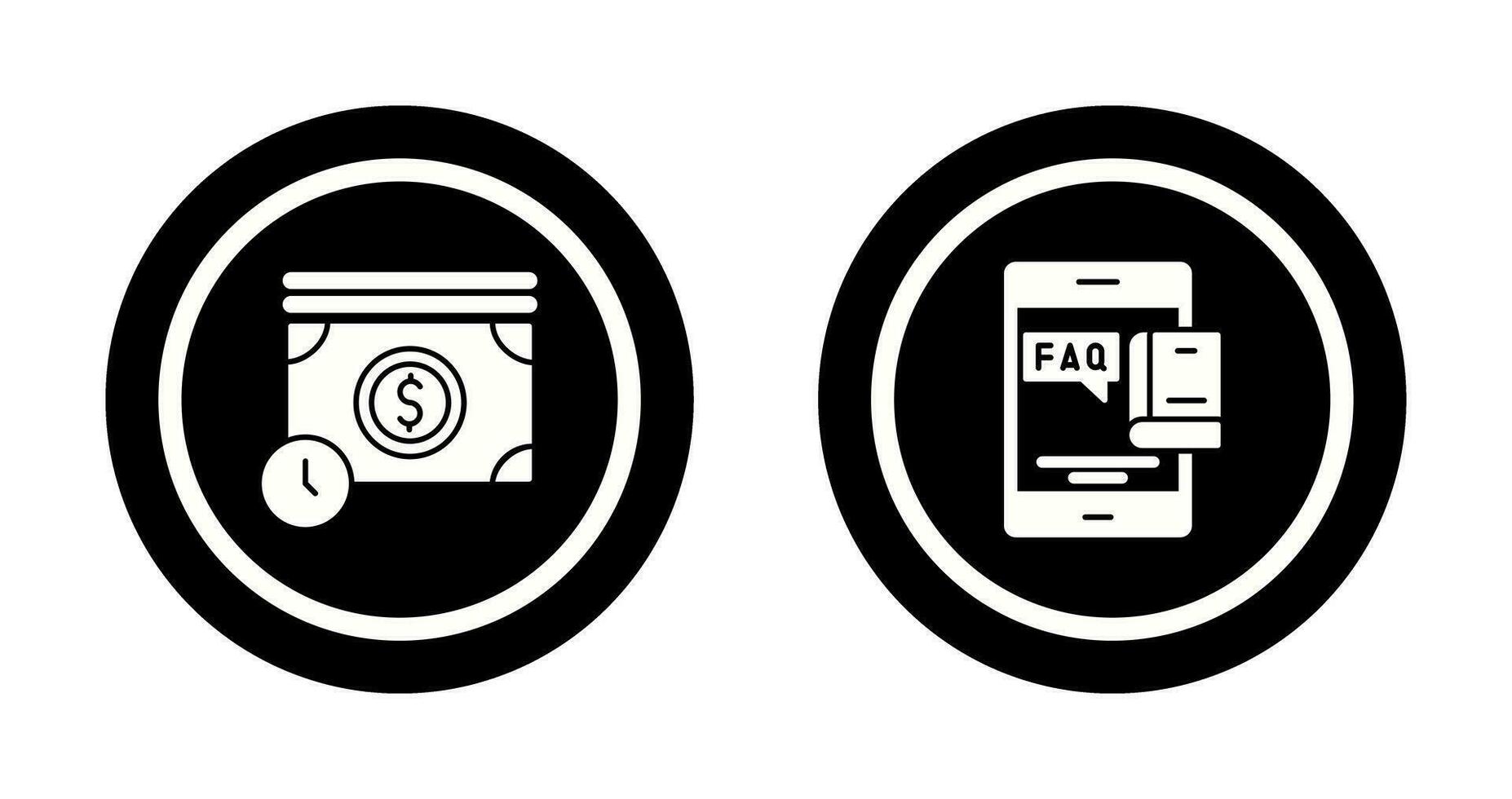 Time is Mony and Faq Icon vector
