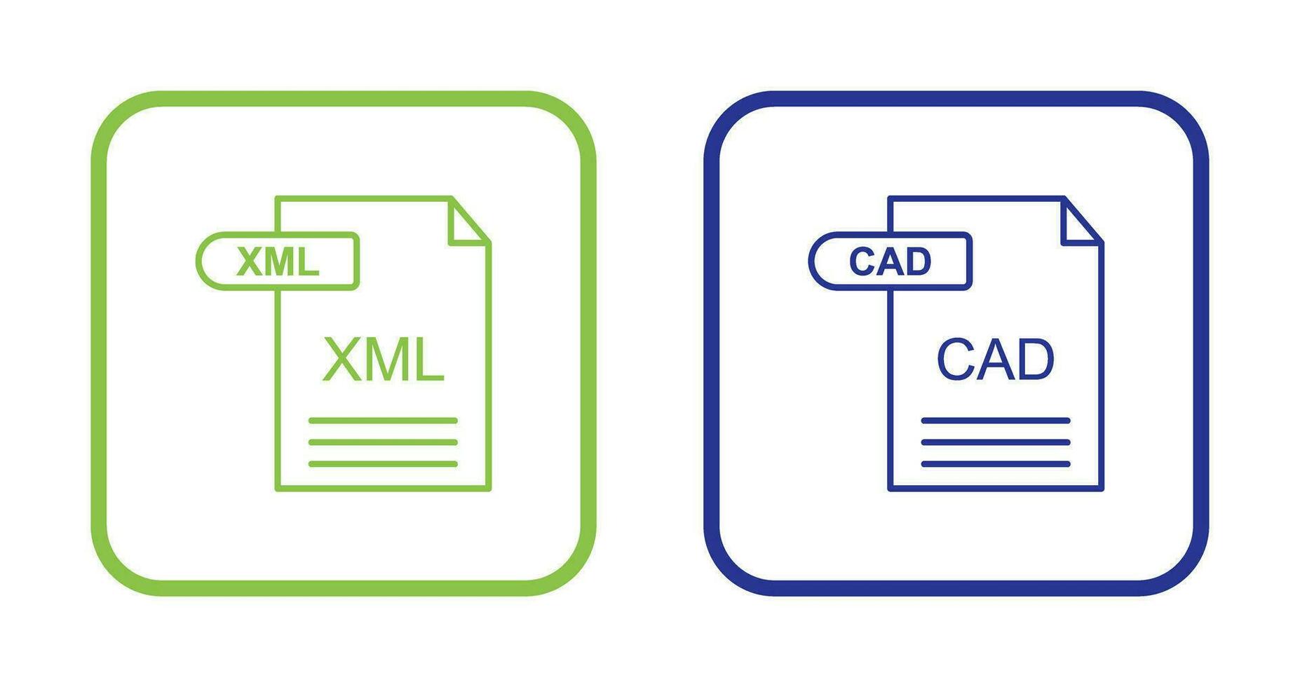 XML and CAD Icon vector