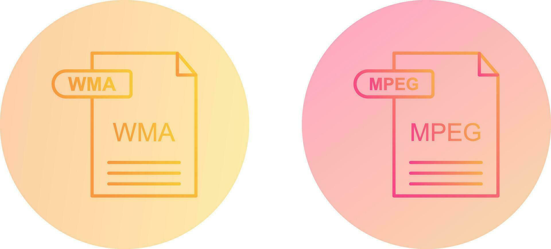 WMA and MPEG Icon vector