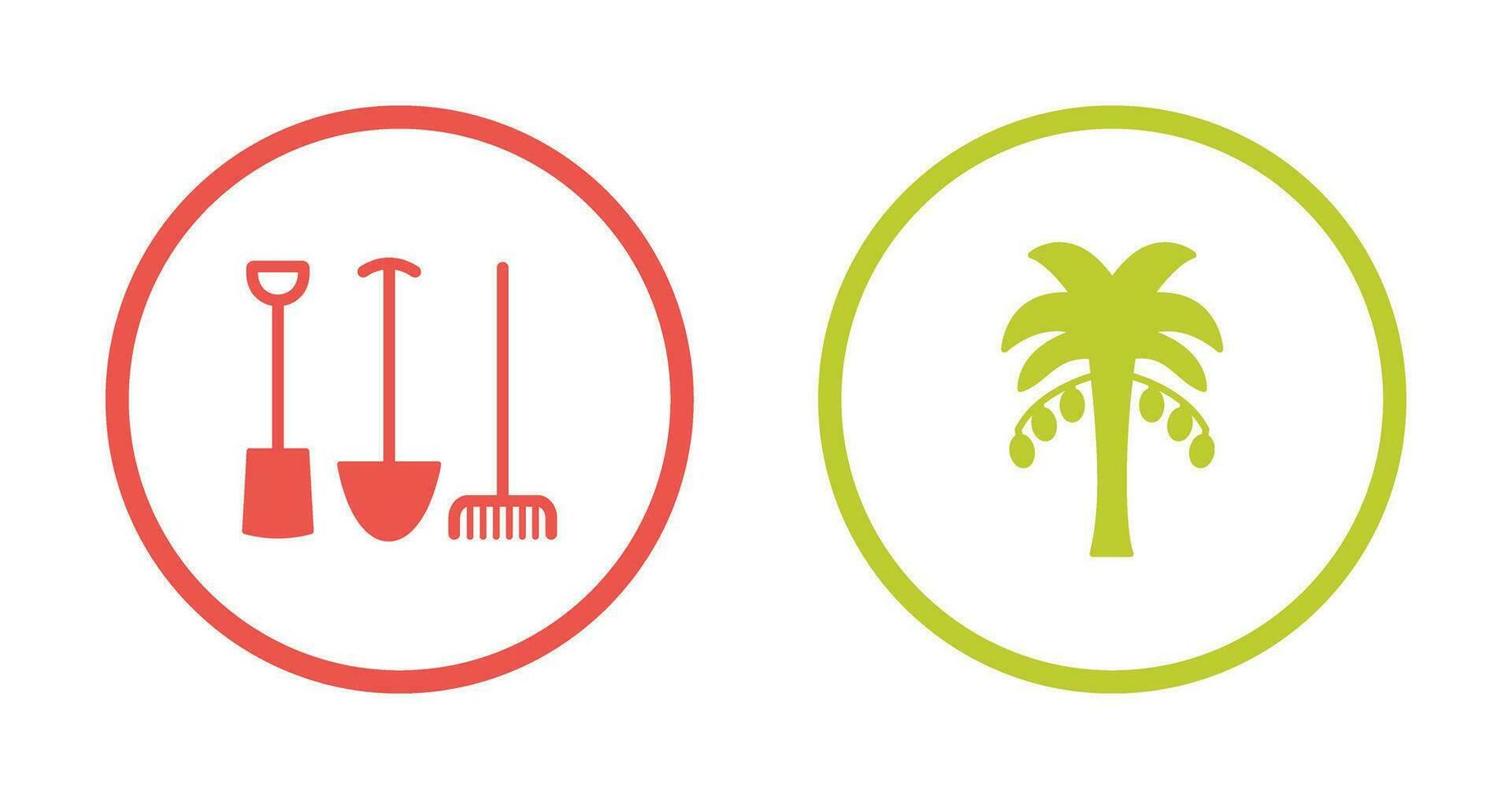 Gardening Tools and Palm tree Icon vector