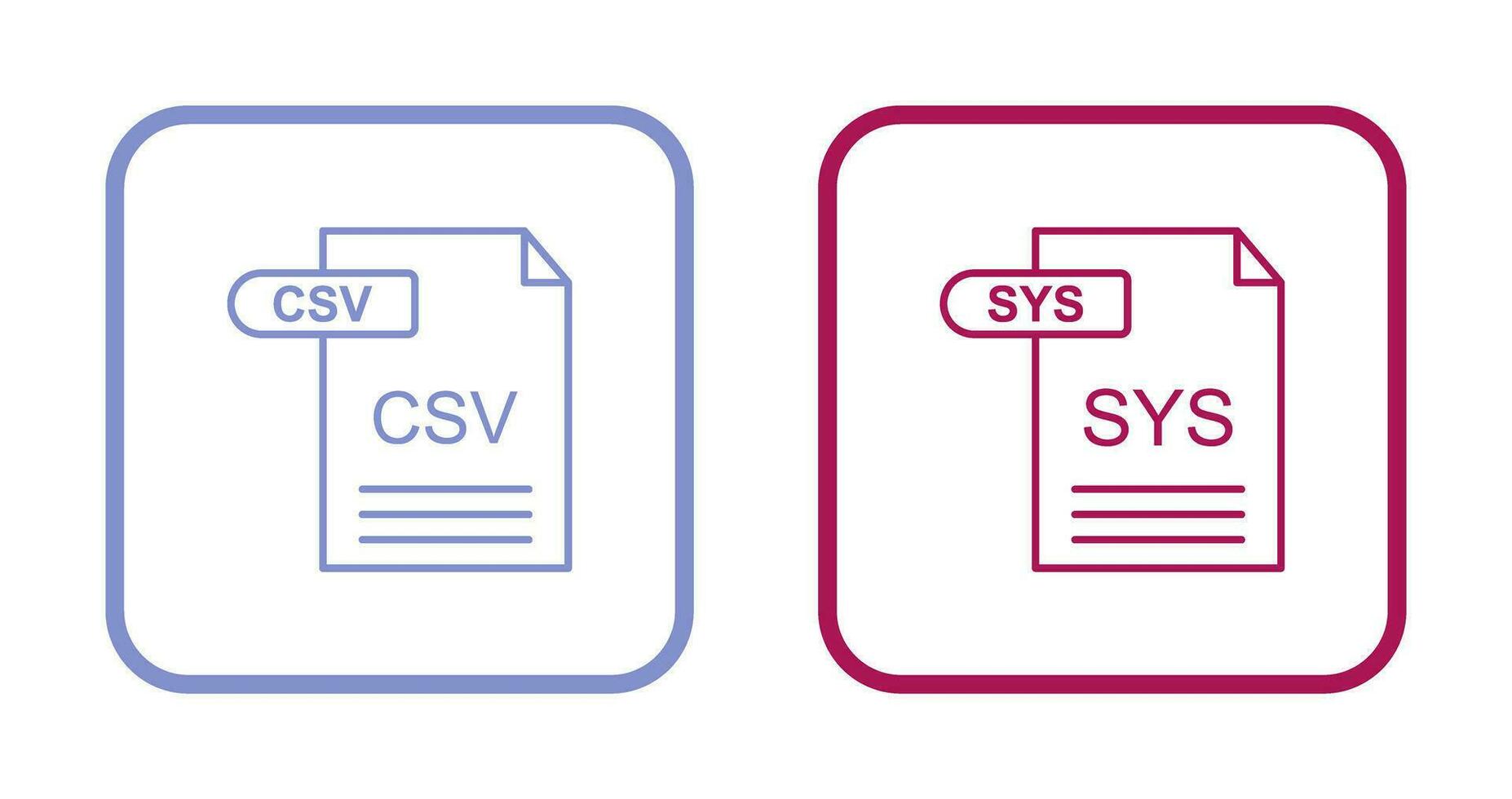 CSV and SYS Icon vector
