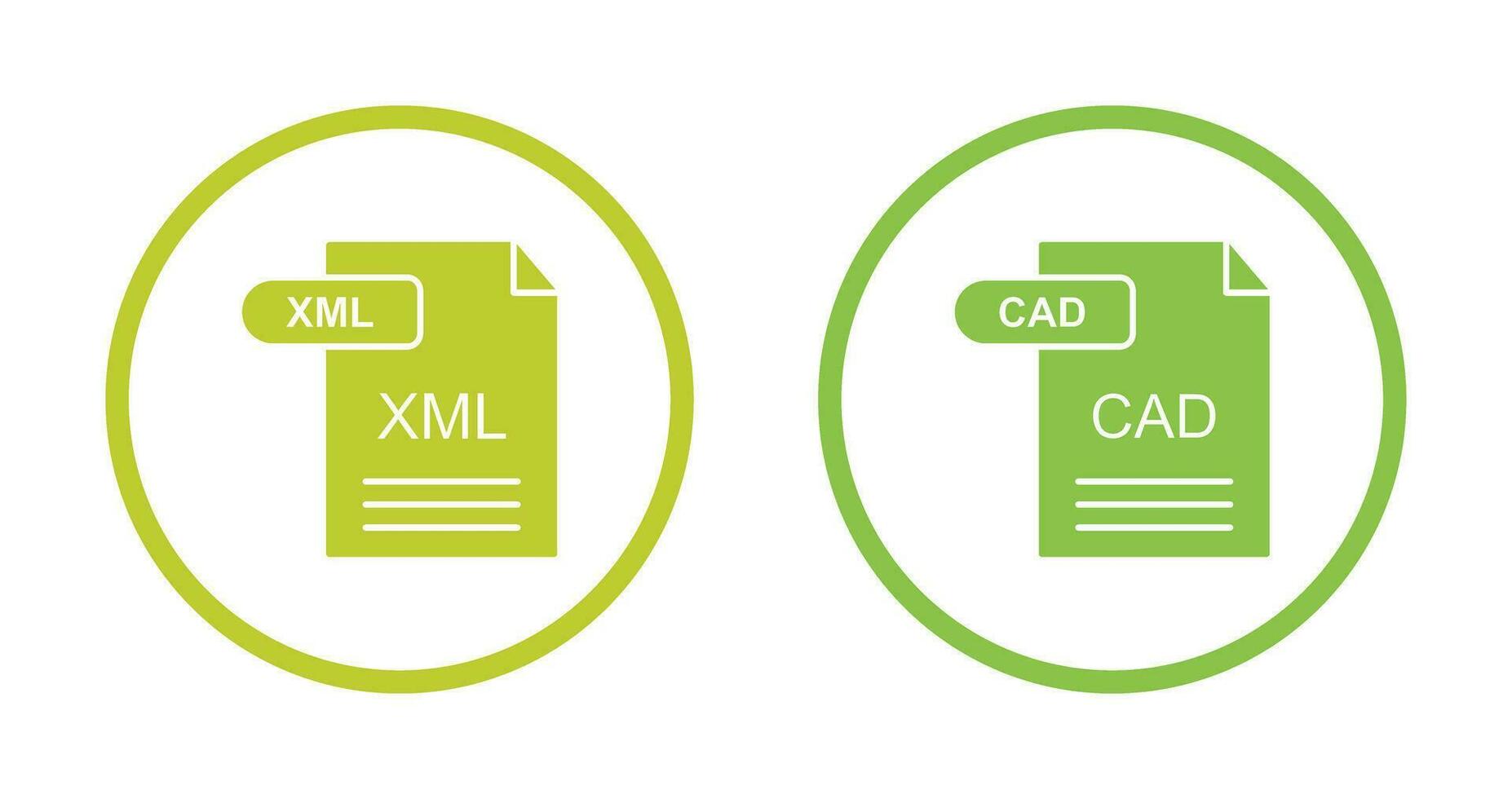 XML and CAD Icon vector