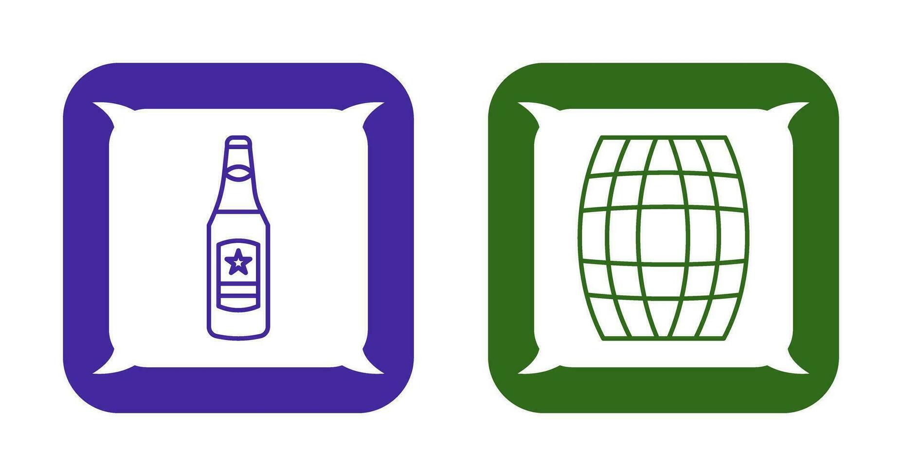 Beer Bottle and Barrel Icon vector