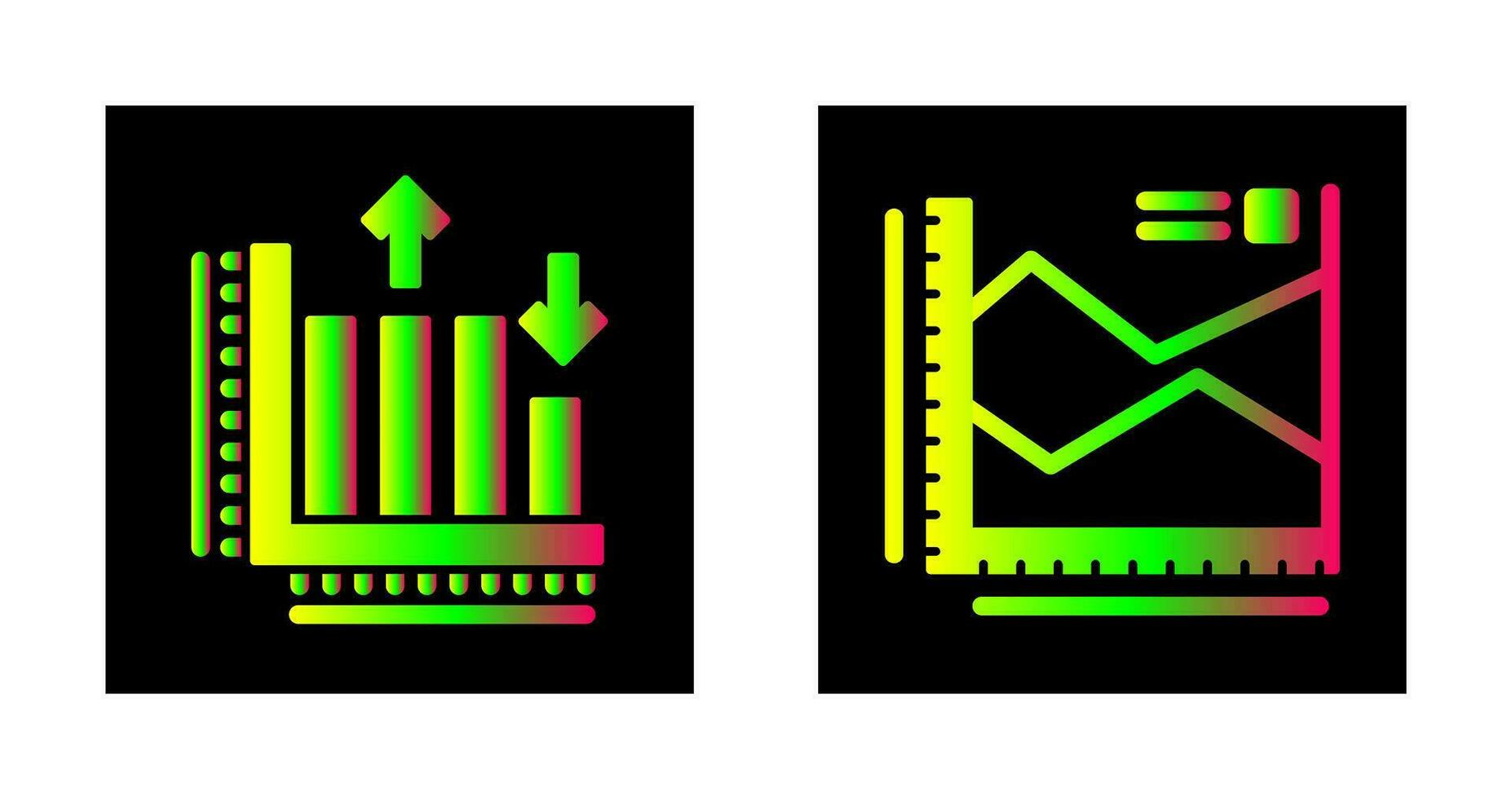 Spline Chart and Bar Graph Icon vector