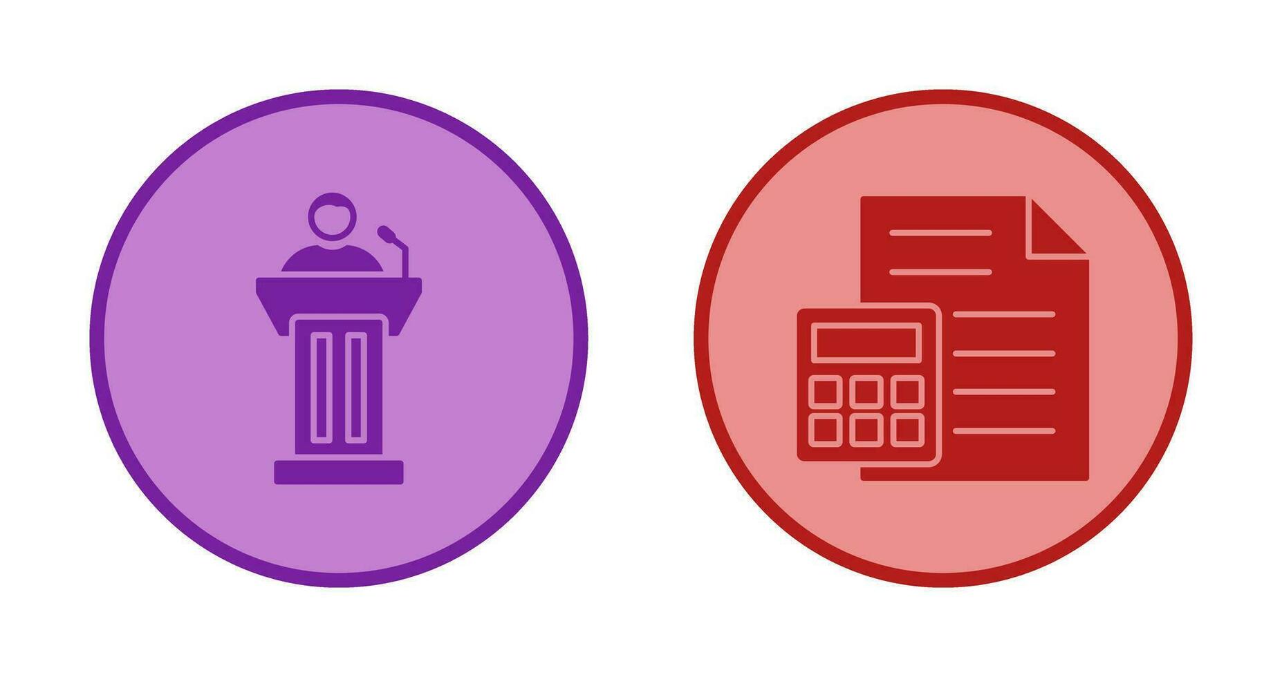Podium and CalculatorSnack and Money Icon vector