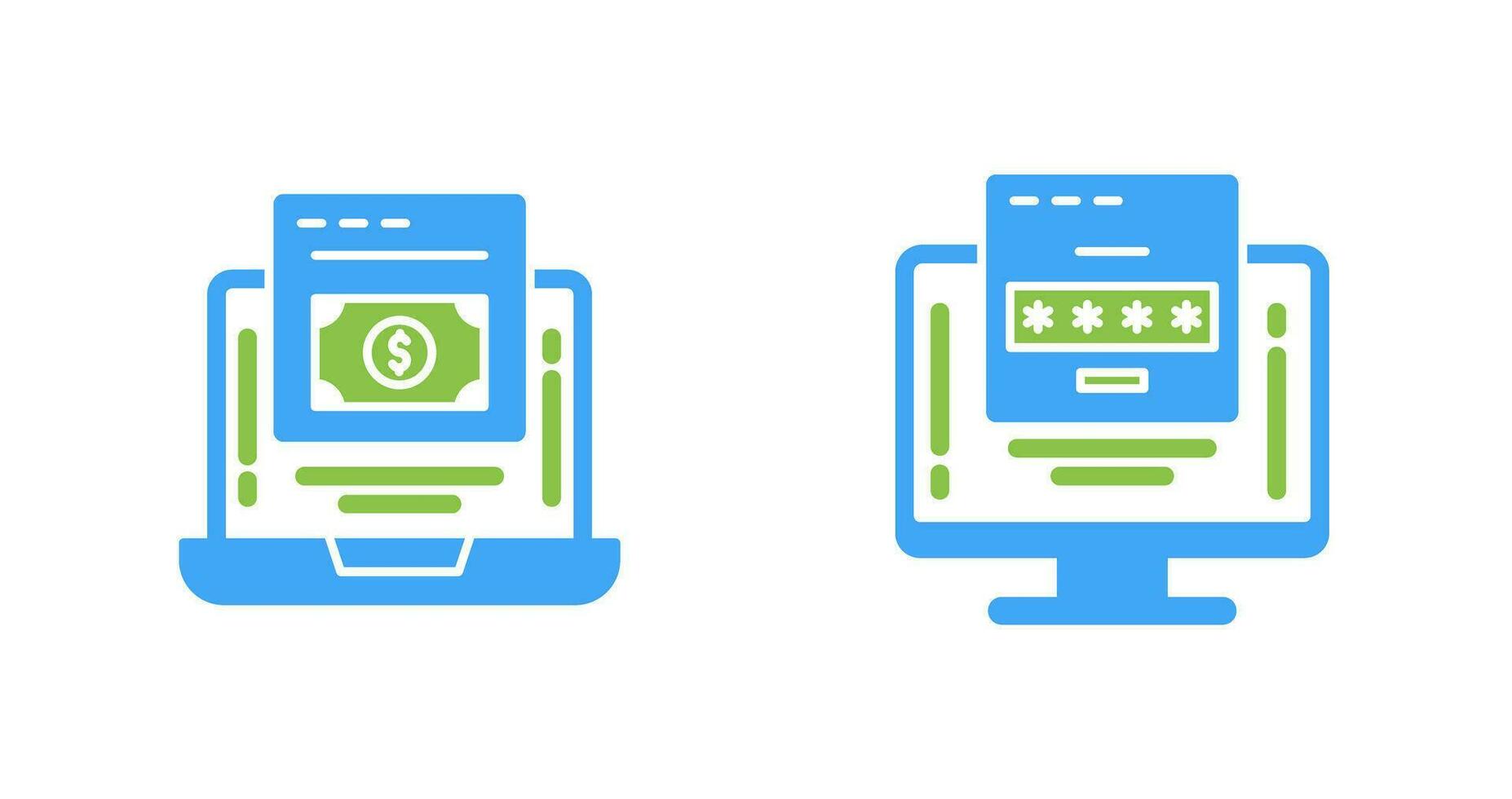 Online Payment and Password Icon vector