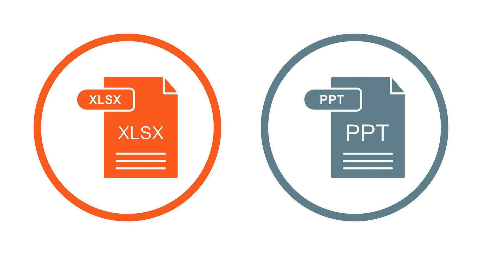 XLSX and PPT Icon vector