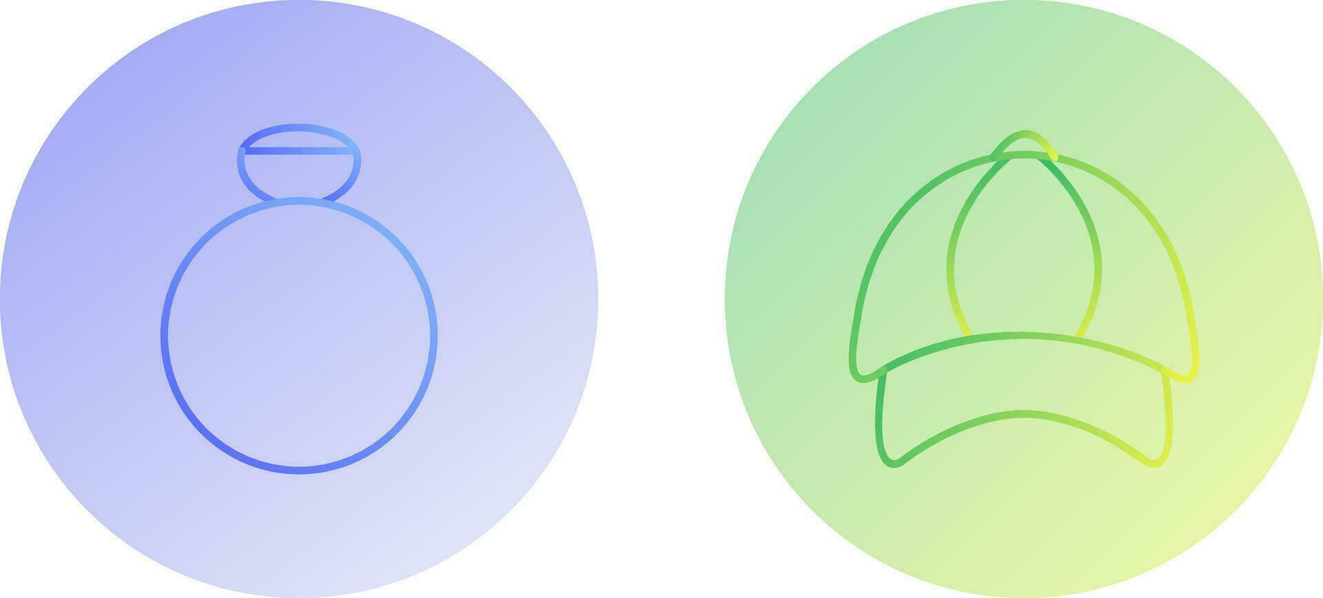 Ring and P Cap Icon vector