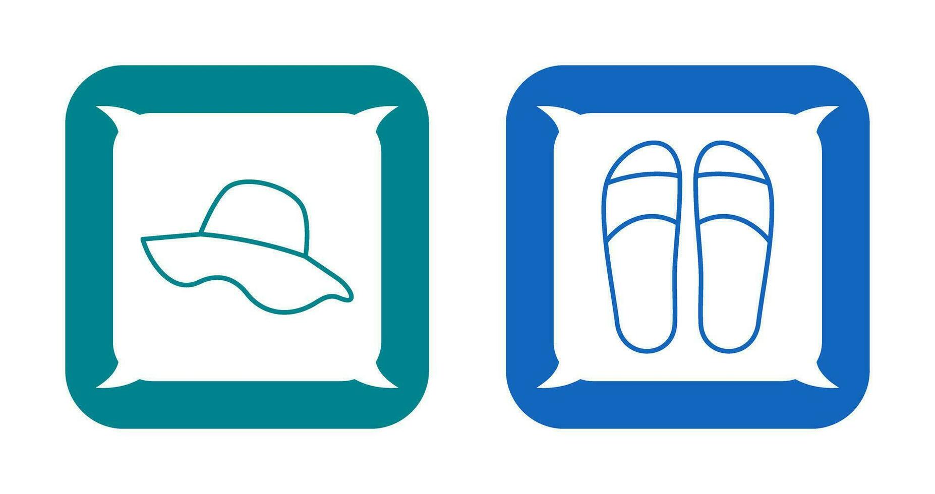 sombrero y zapatillas icono vector