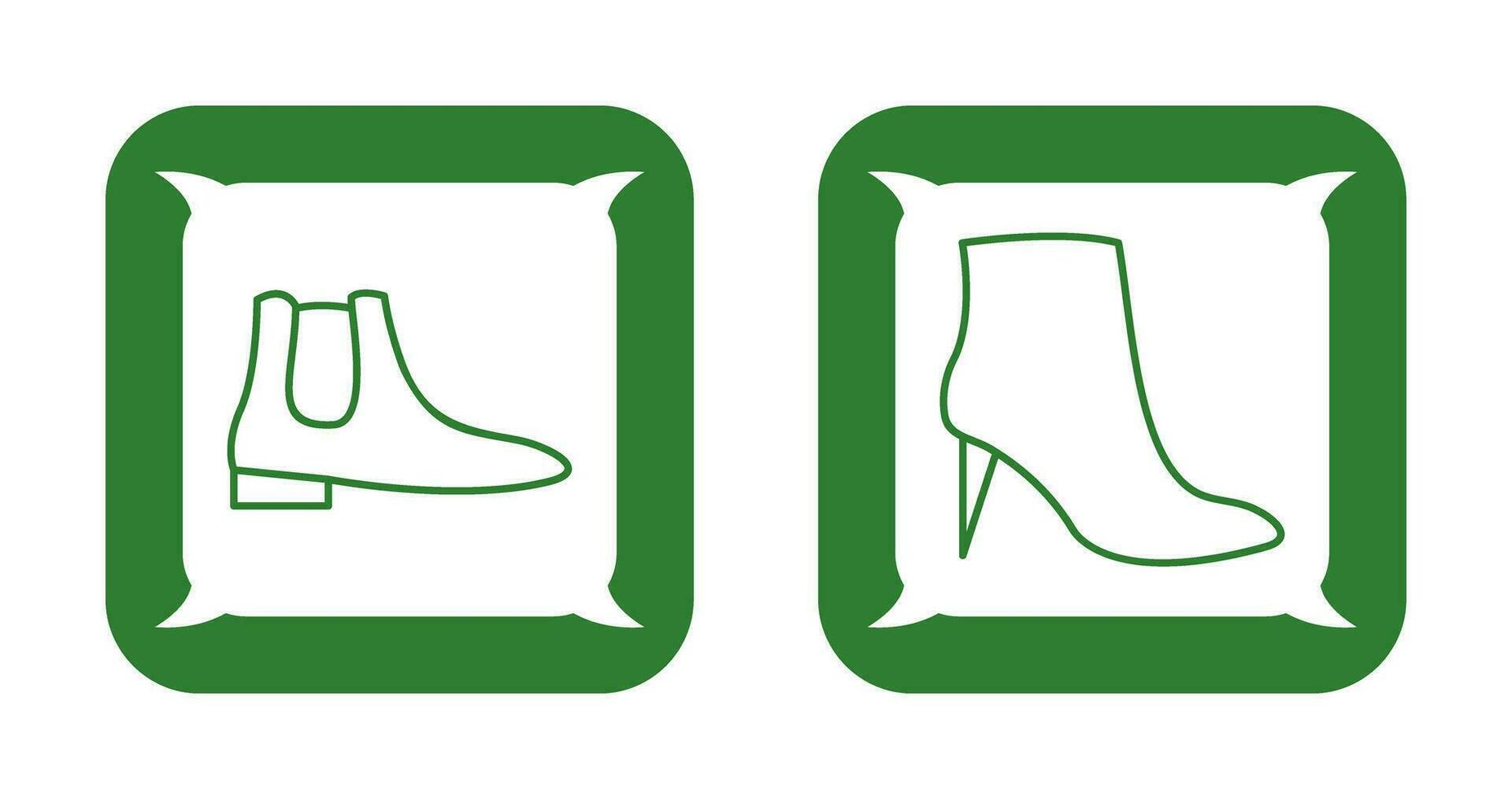 hombres botas y alto tacones icono vector