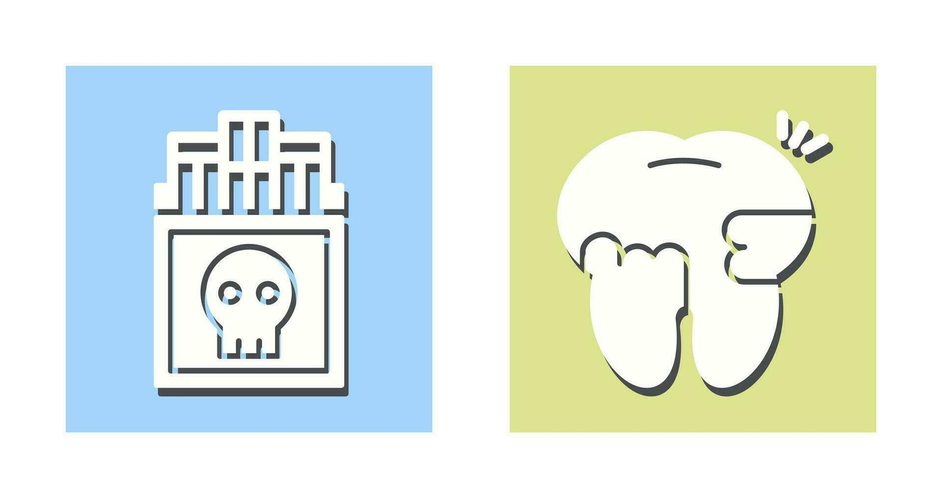 Smoking Kills and Toothache And Plaque Icon vector