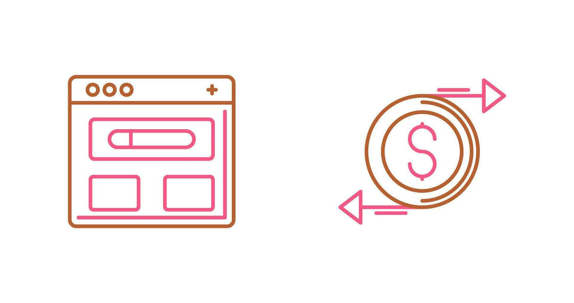 Brwoser and Money Icon vector