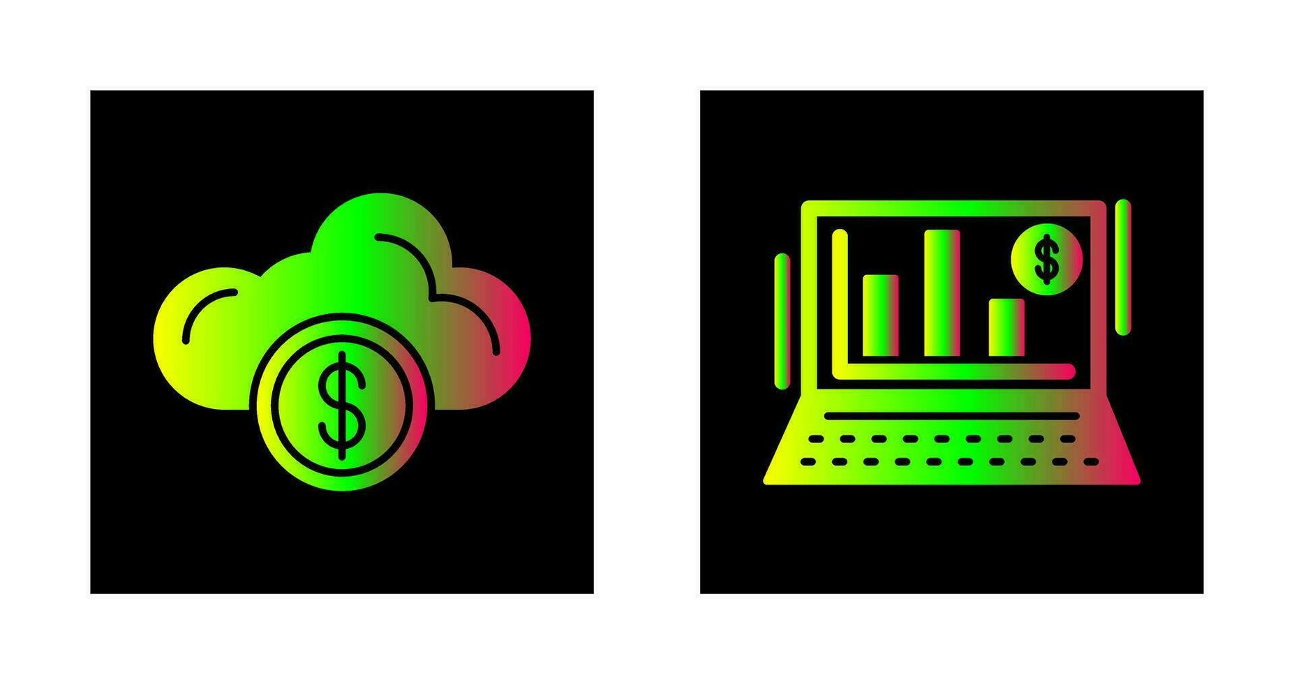 nube informática y bar gráfico icono vector