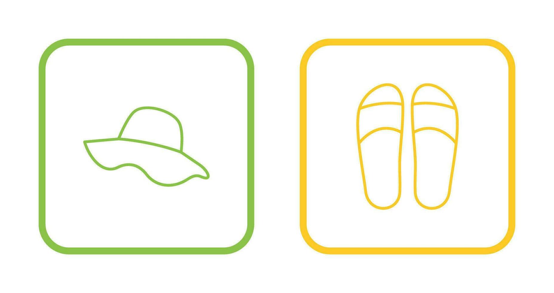 sombrero y zapatillas icono vector