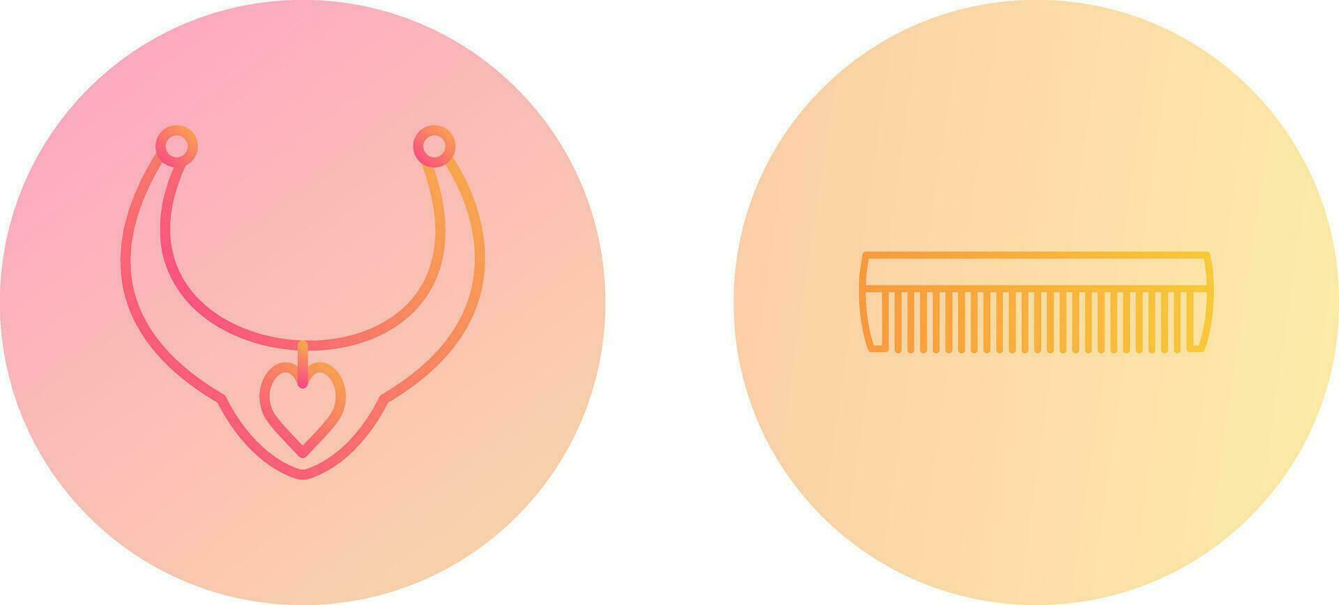 Necklace and Comb Icon vector