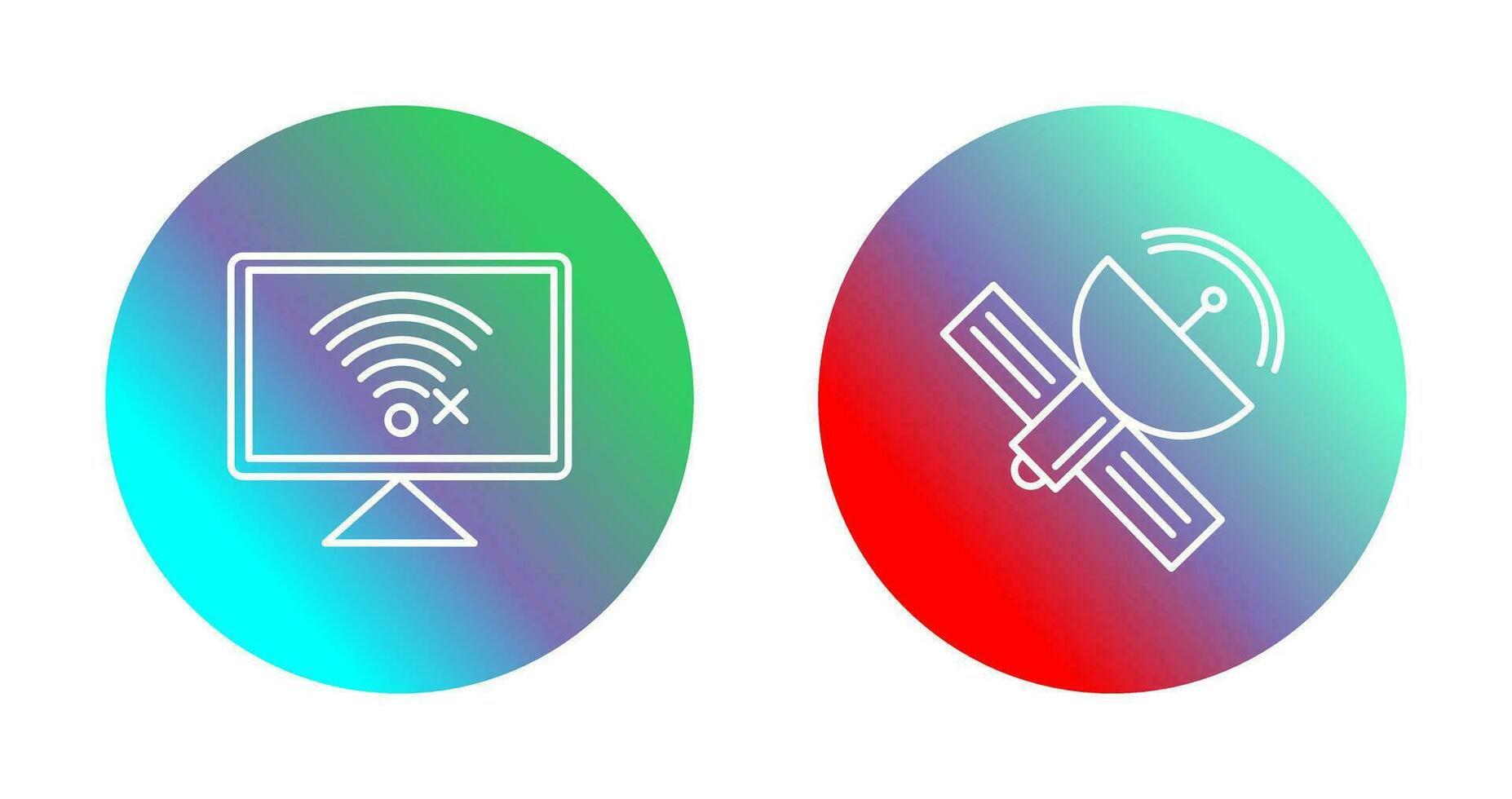 Disconnected Network and Satellite Icon vector