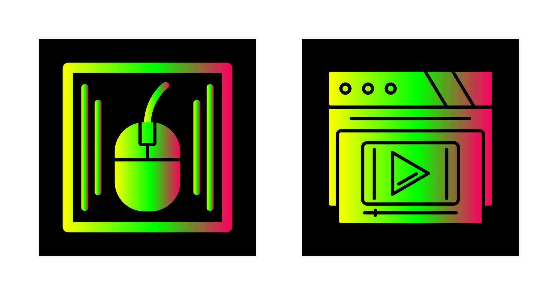 Mouse and Video Player Icon vector