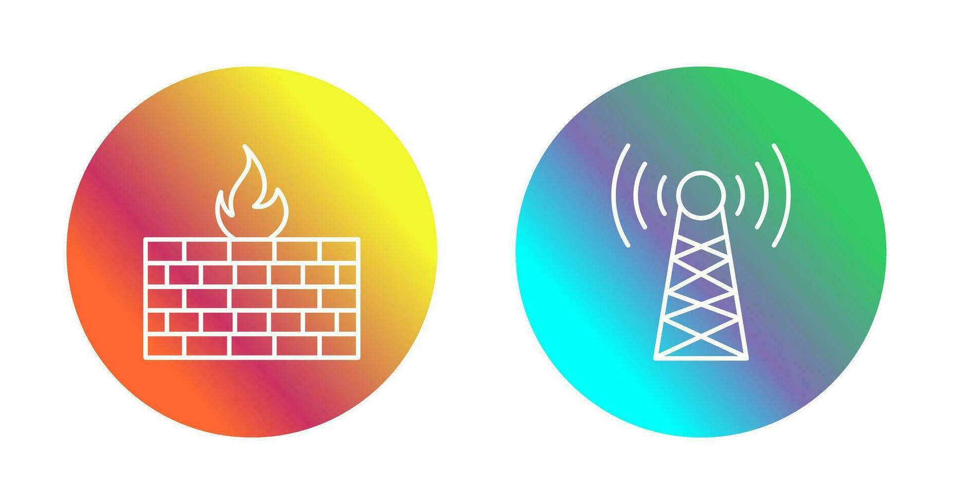 Firewall and Tower Icon vector