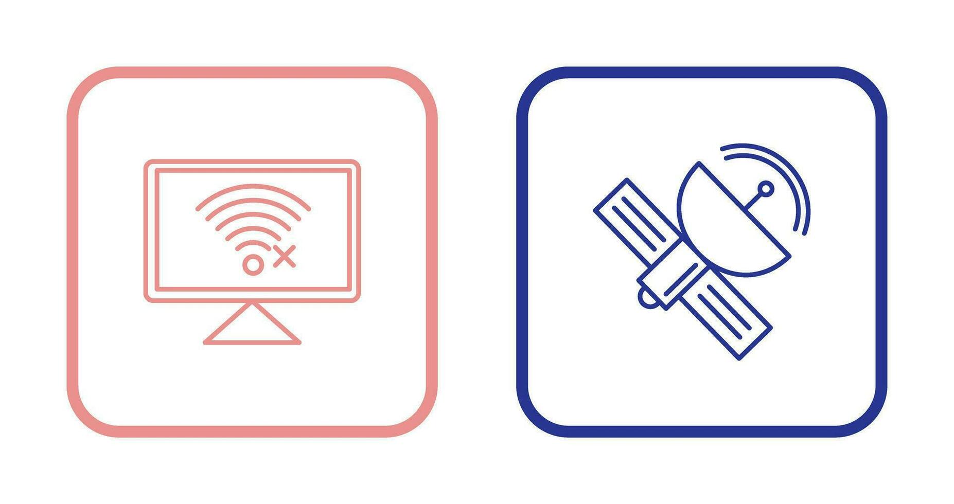 Disconnected Network and Satellite Icon vector