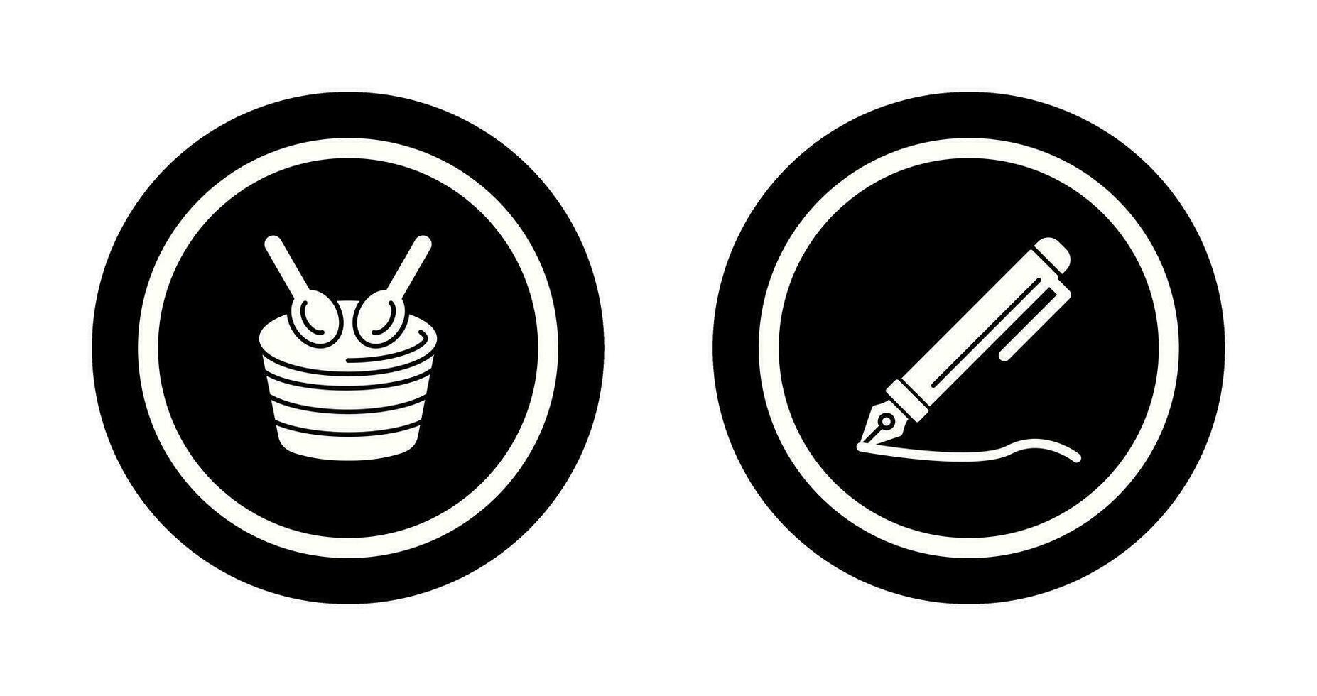 Drum and Pen Icon vector