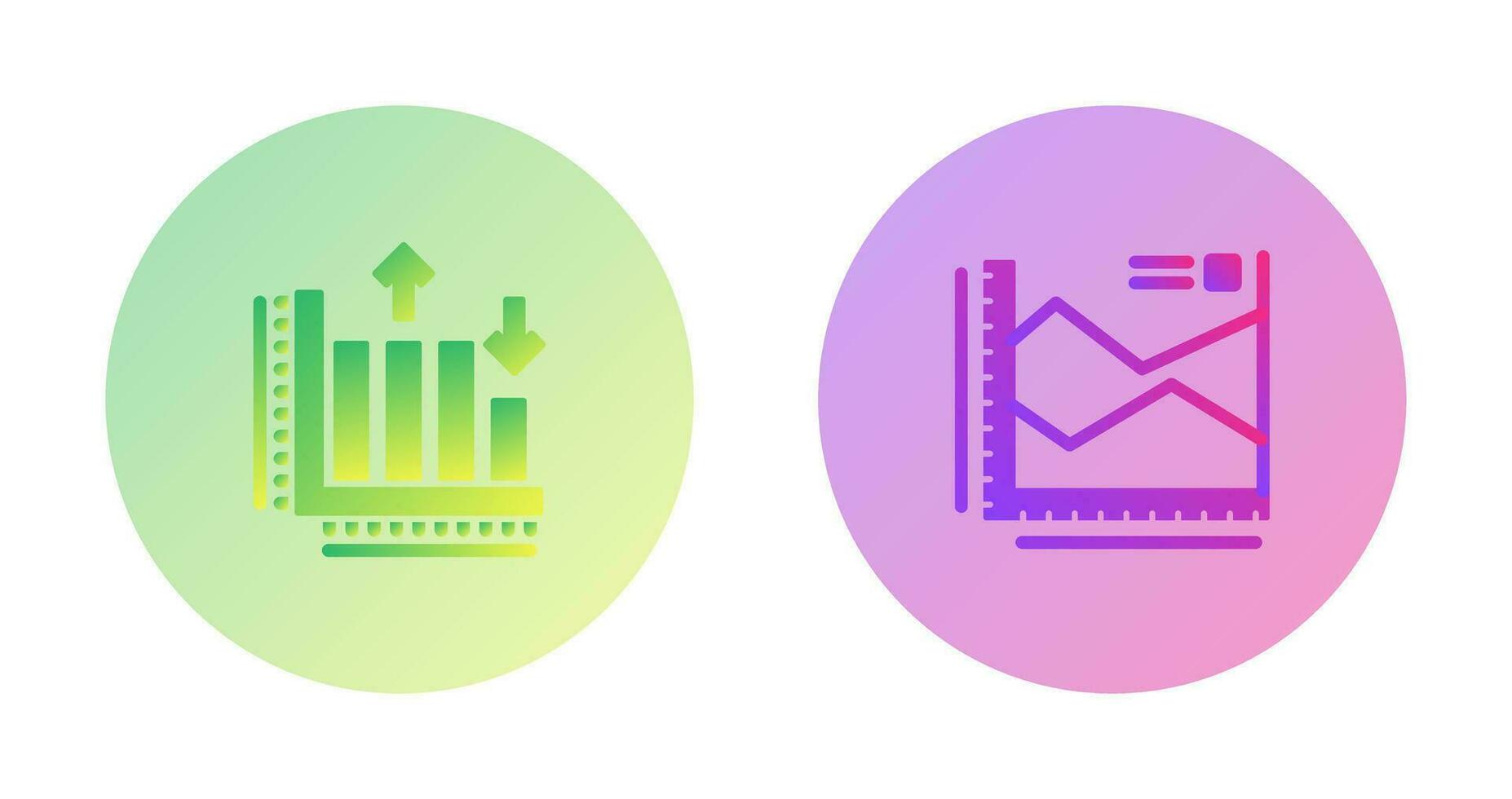 Spline Chart and Bar Graph Icon vector