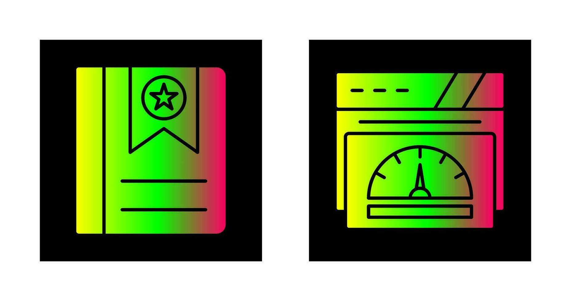 Bookmark and Speedometer Icon vector