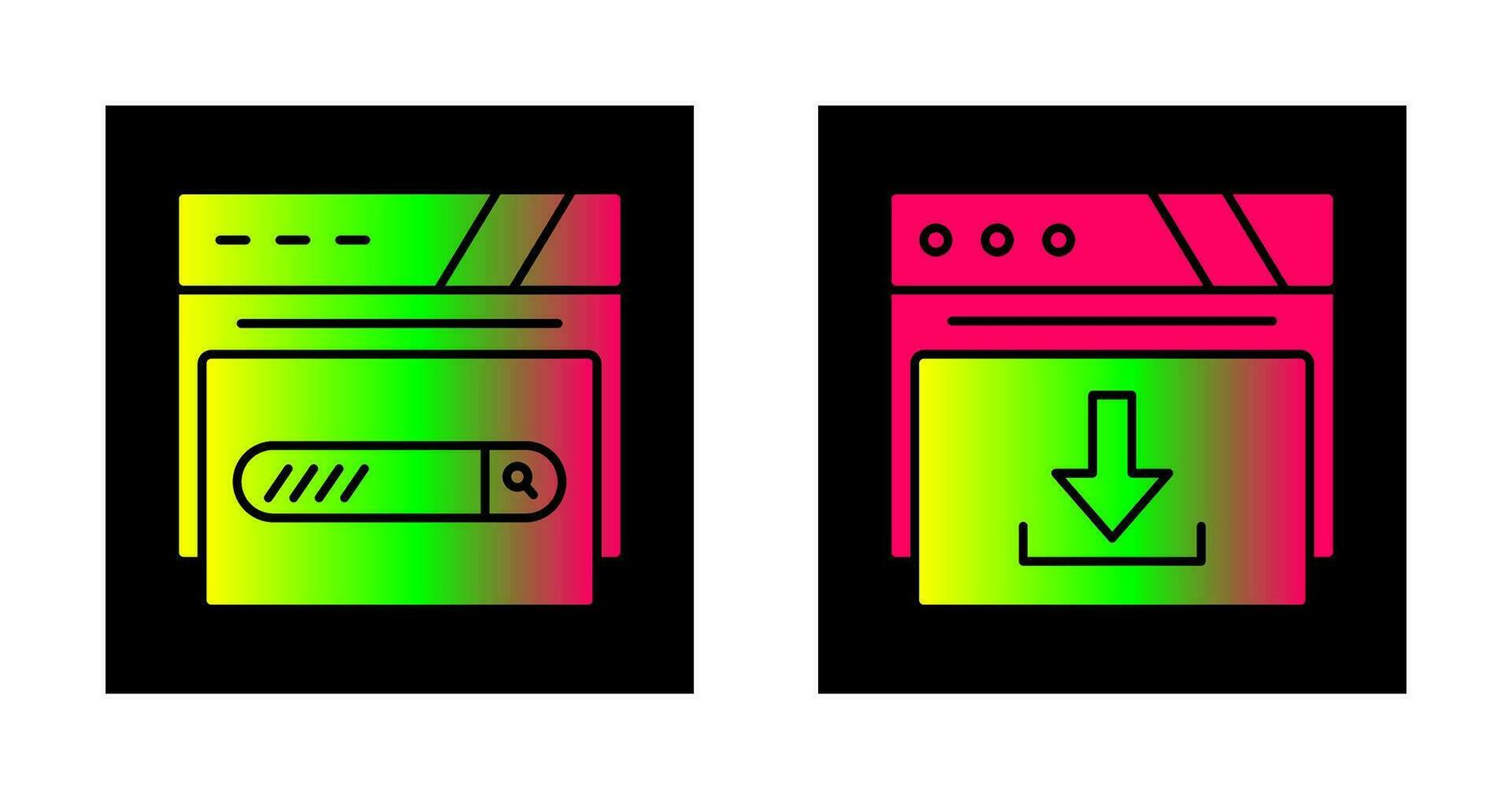 Search Bar and Download Icon vector