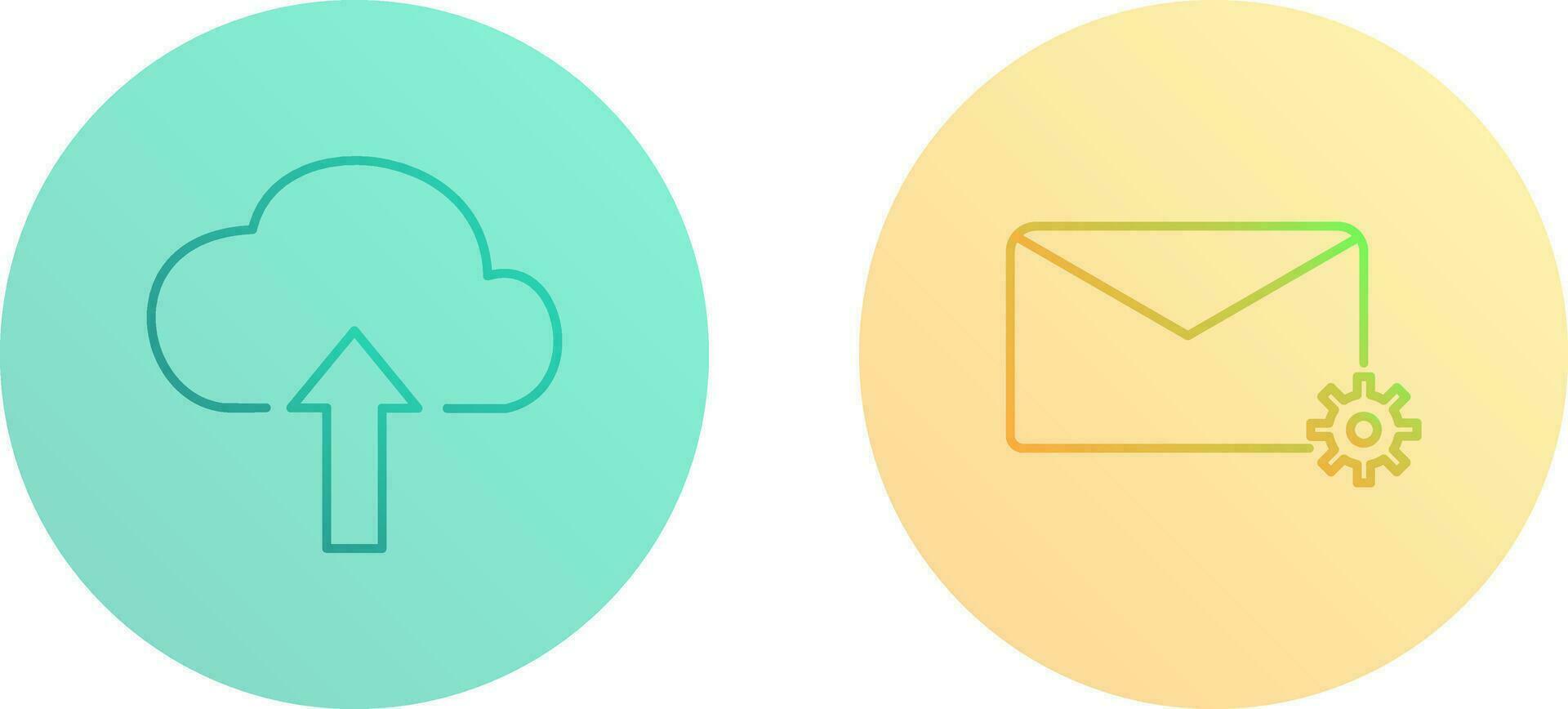 Upload to Cloud and Message Settings Icon vector