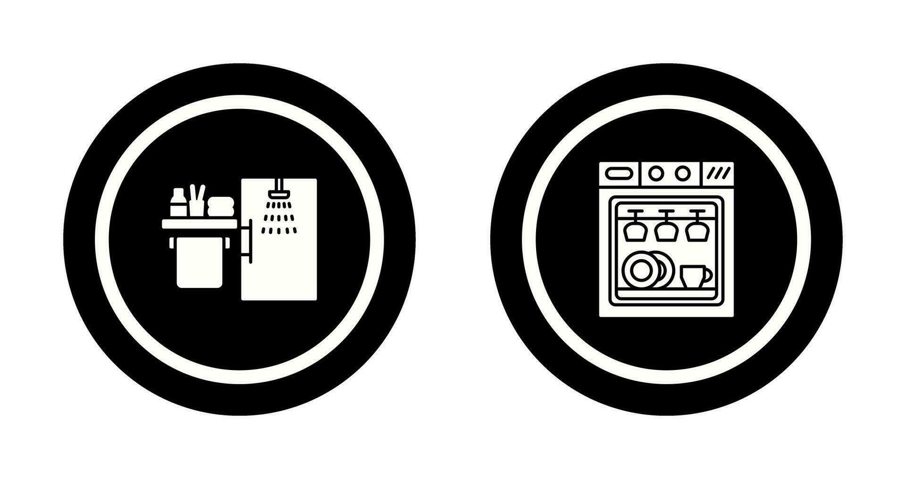 Shower and Dishwasher Icon vector