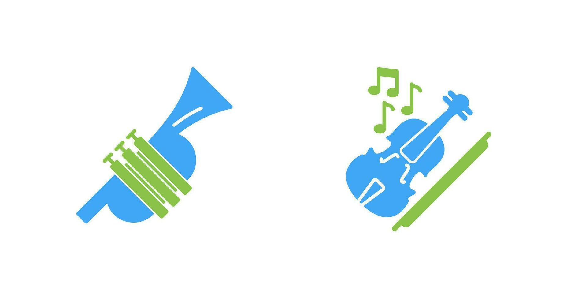 Trumpet and Violin Icon vector