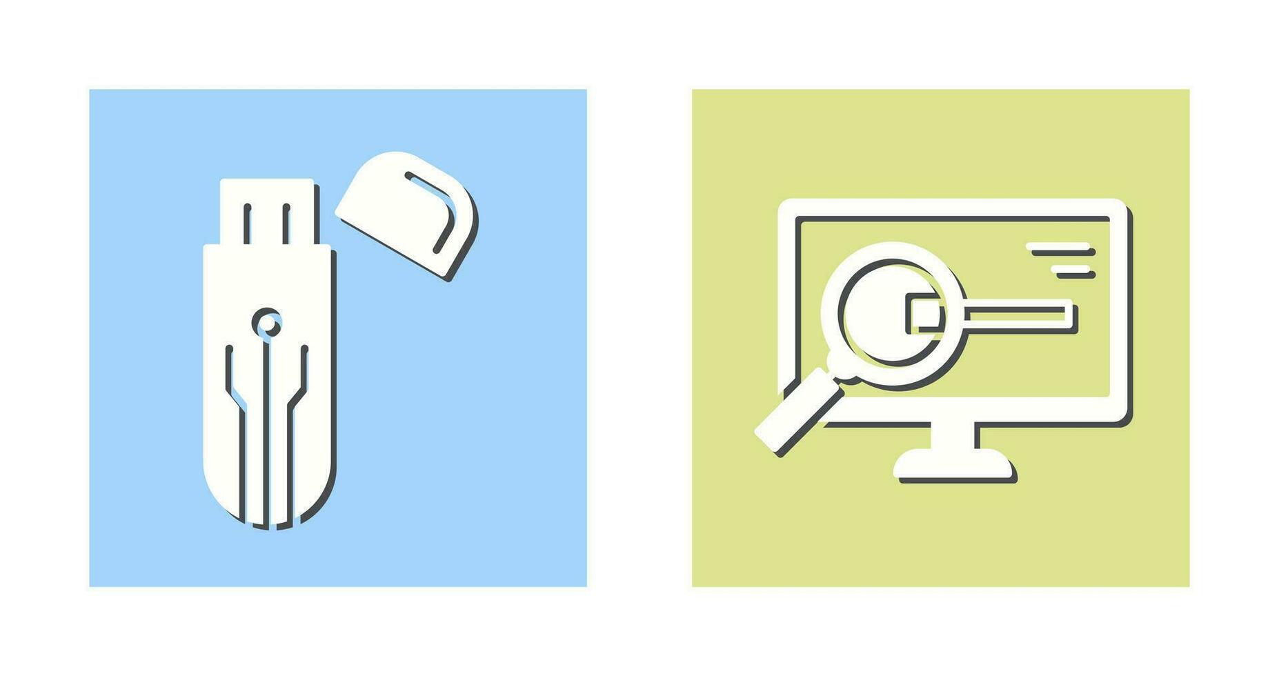 Usb and Search Icon vector