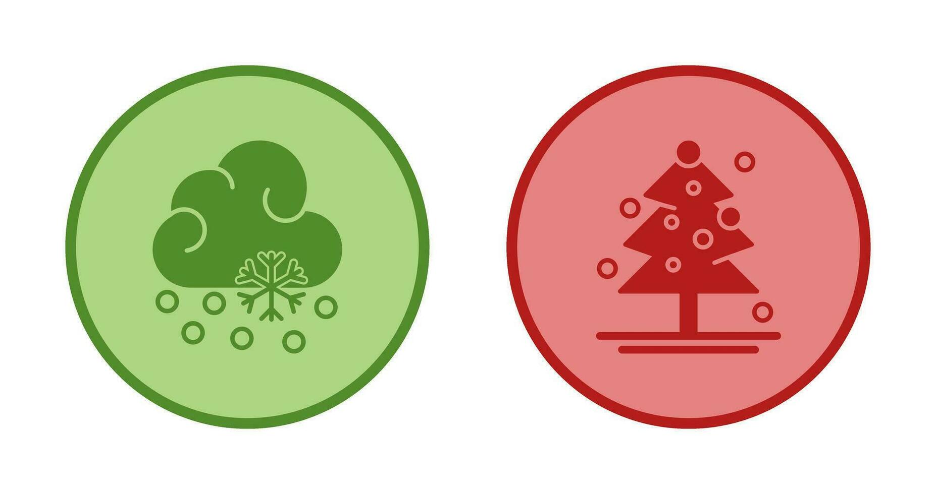 nieve otoño y Navidad árbol icono vector