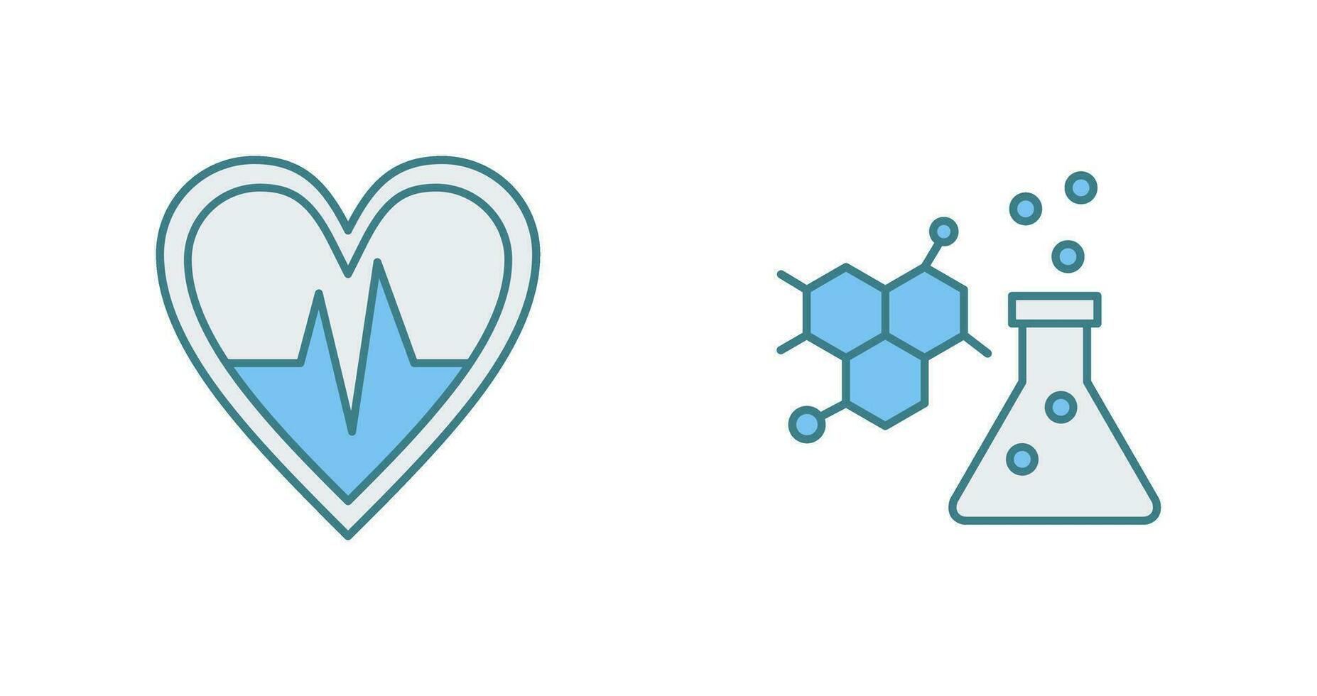 Cardiogram and Chemistry Icon vector