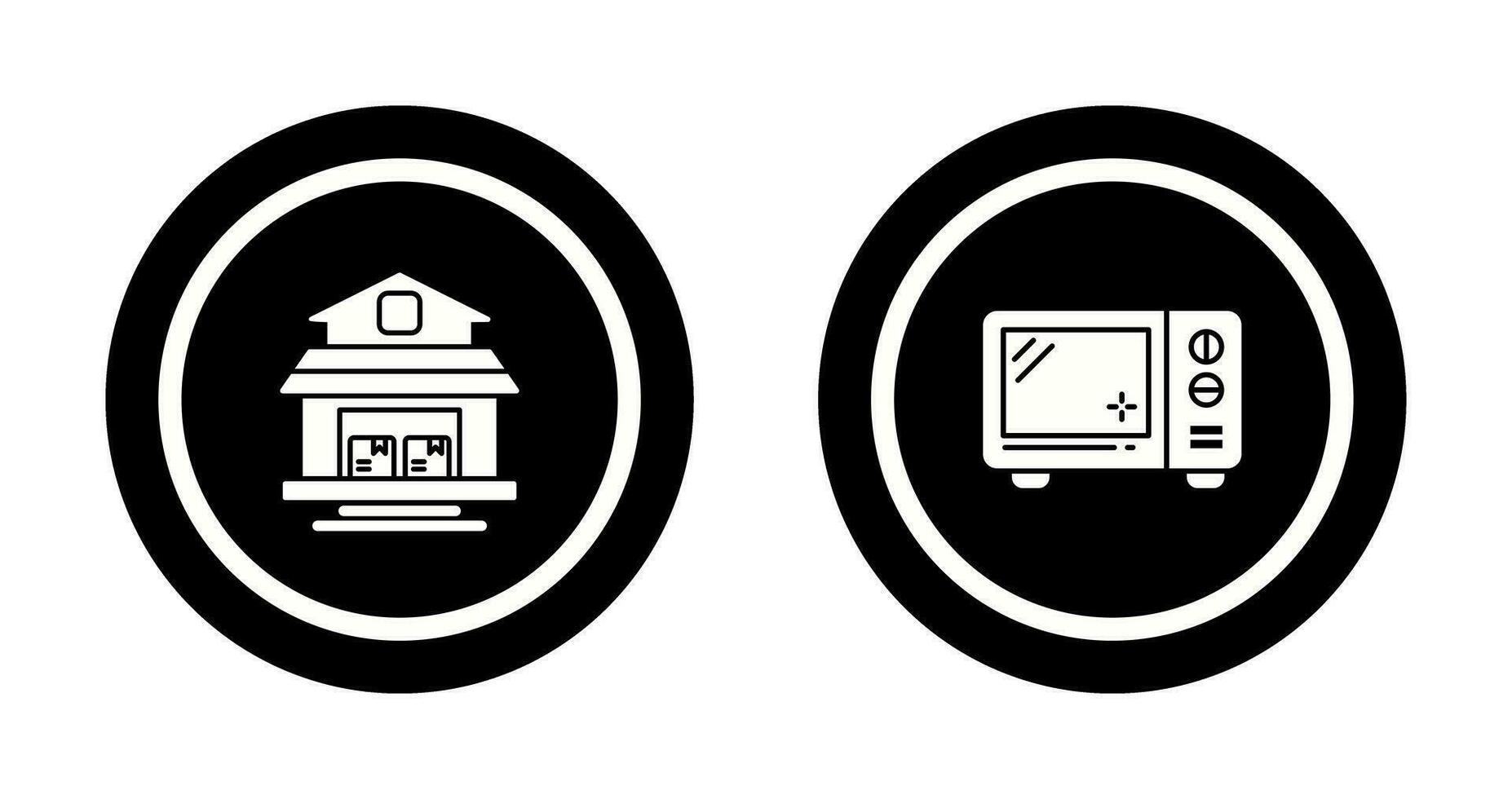 Warehouse and Microwave Icon vector