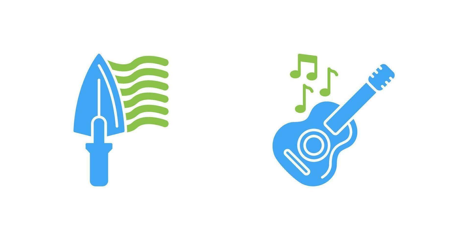 Trowel and Guitar Icon vector