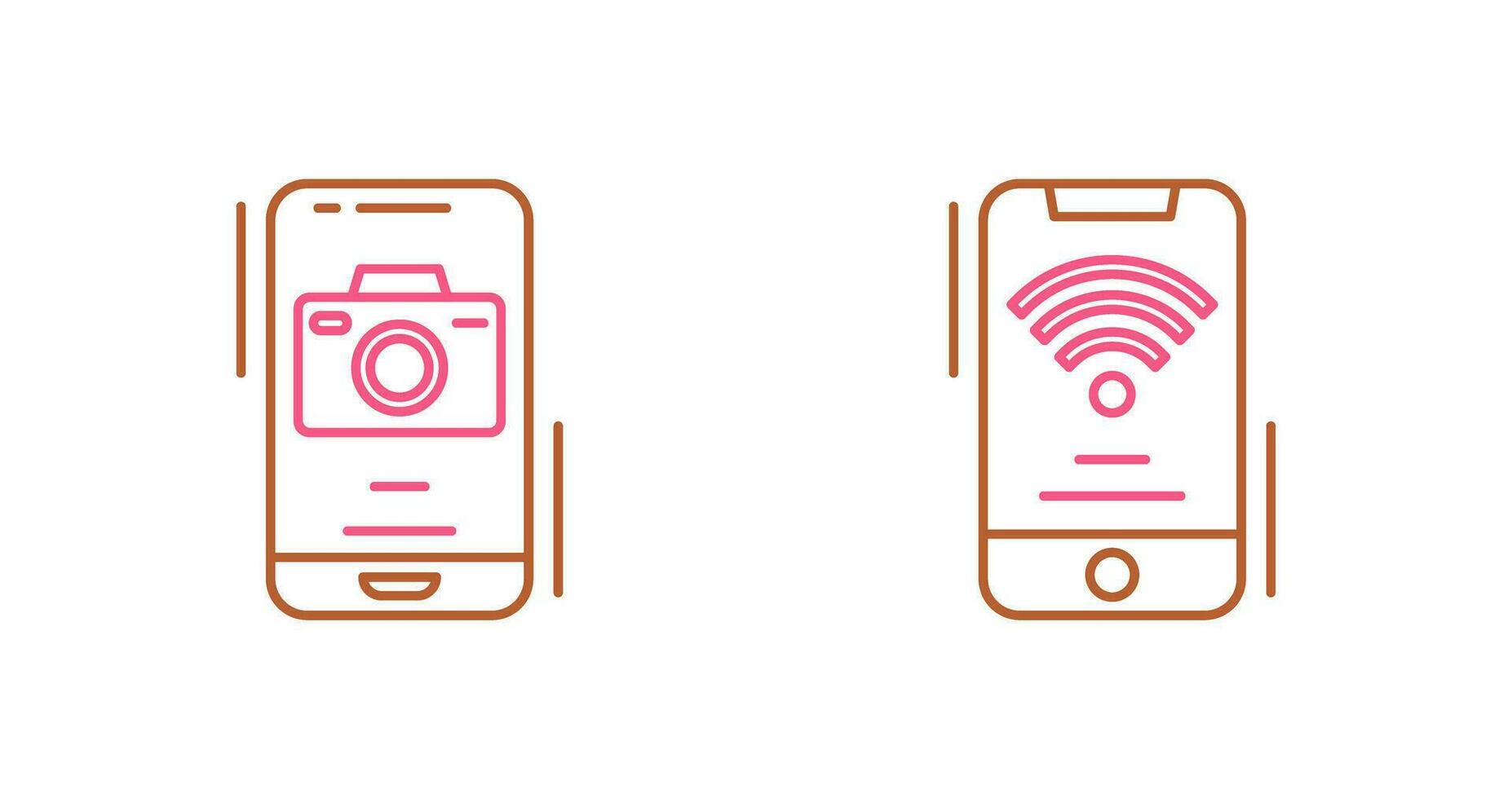 Camera and Wifi Signal Icon vector