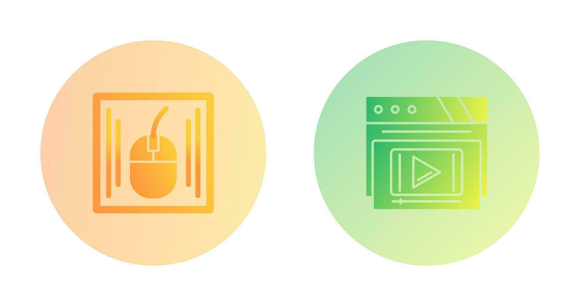 Mouse and Video Player Icon vector