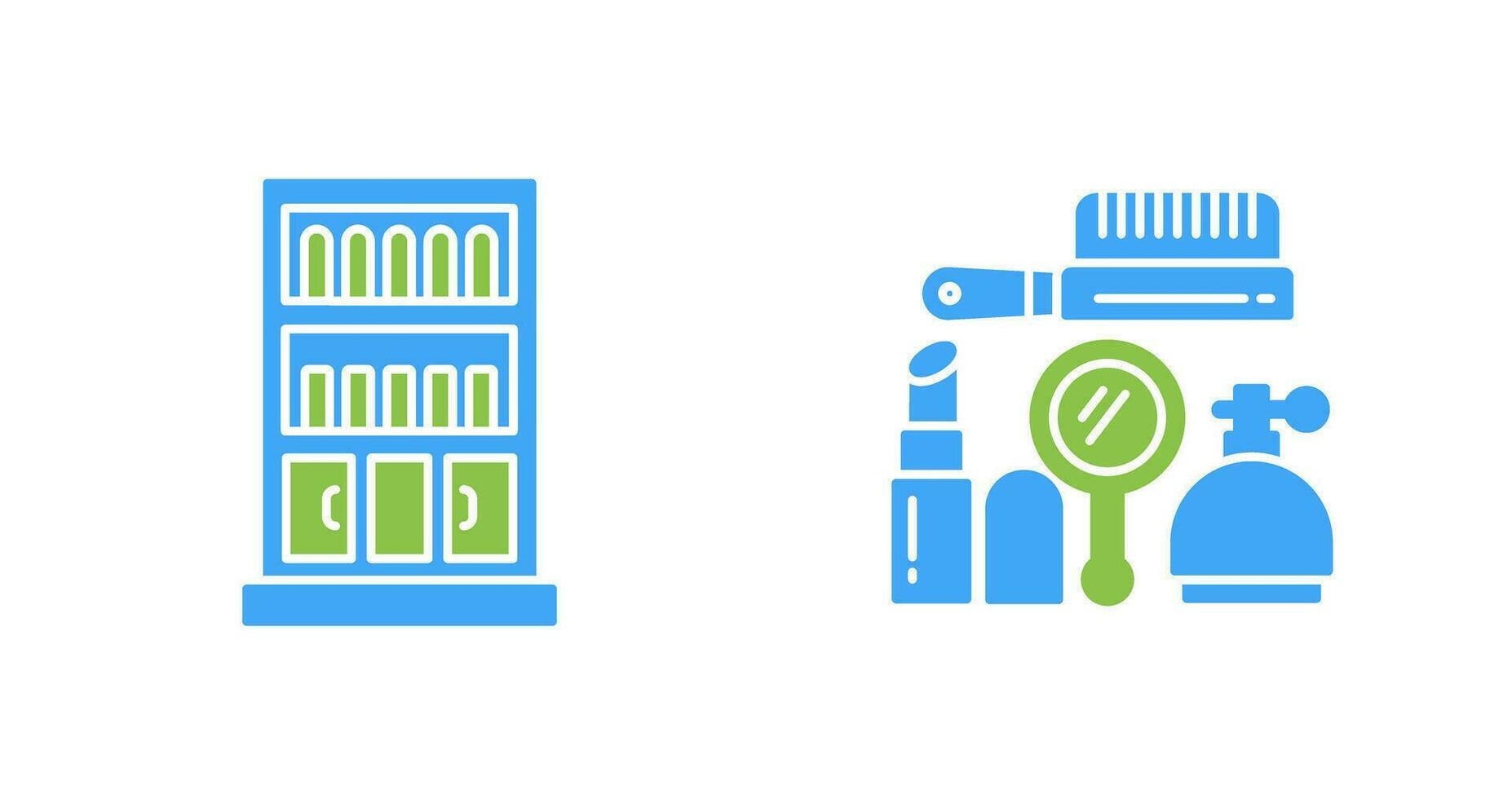 Book Shelf and Makeup Icon vector