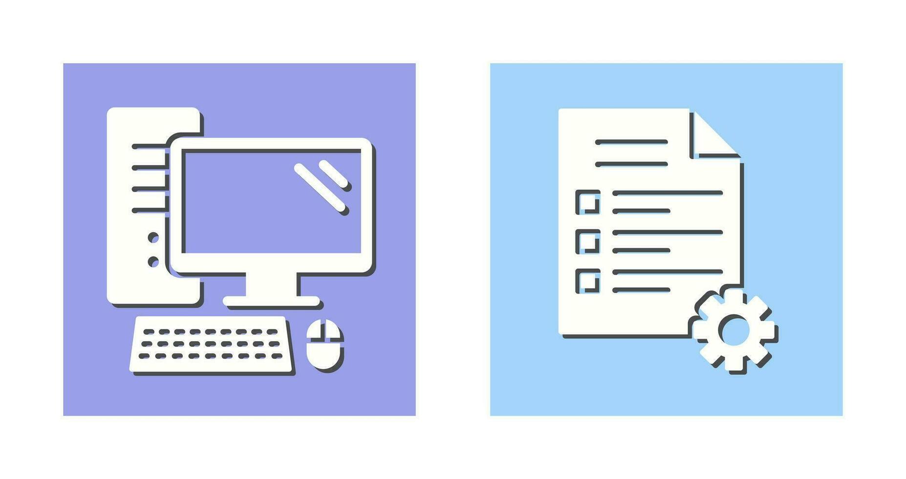 Computer and Test Icon vector
