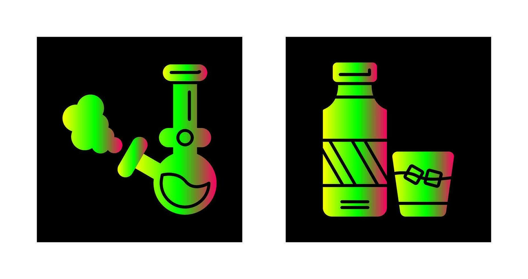 bong y whisky icono vector